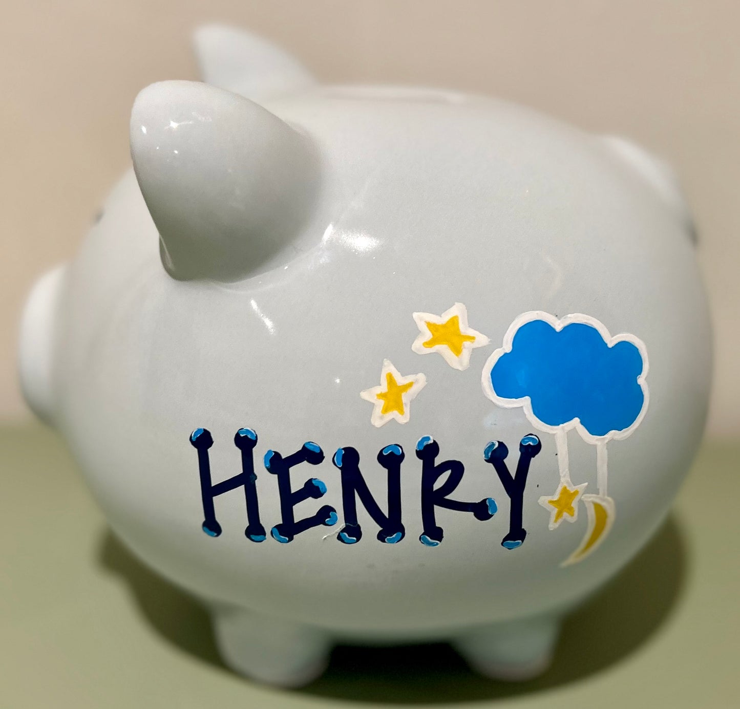 Personalized Piggy Bank BLUE